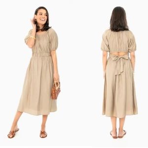 Moon River Women's Anida Dress in Taupe Tan Midi Length sz S NWT $144 Tuckernuck